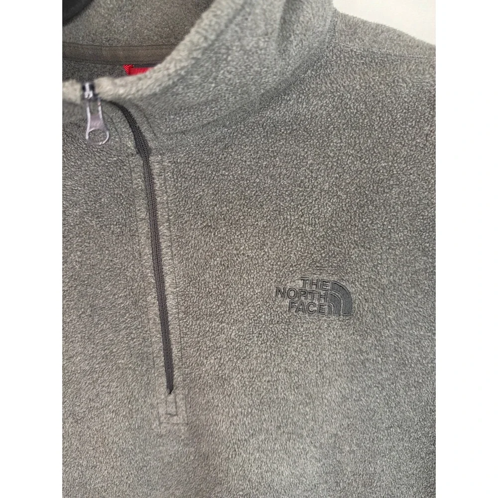 The North Face Mens Gray TKA 100 Quarter Zip Fleece Pullover Jacket Large